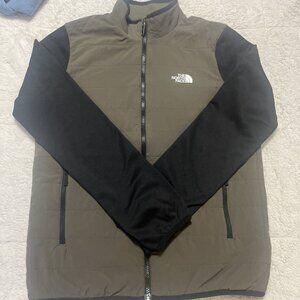 The North Face Youth Full Zip Hybrid Fleece Jacket Size  XL. 14-16 Green &Black